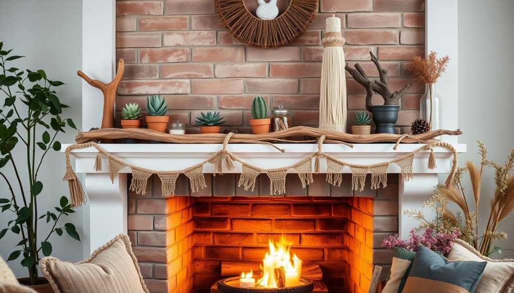 Eco-friendly mantel decor