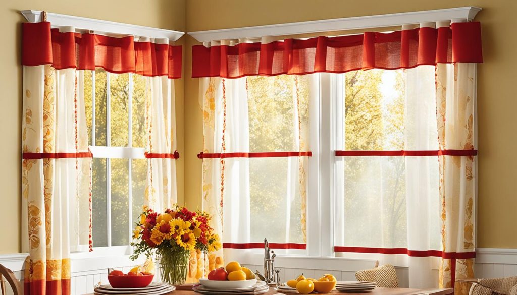 Layered kitchen curtain treatments