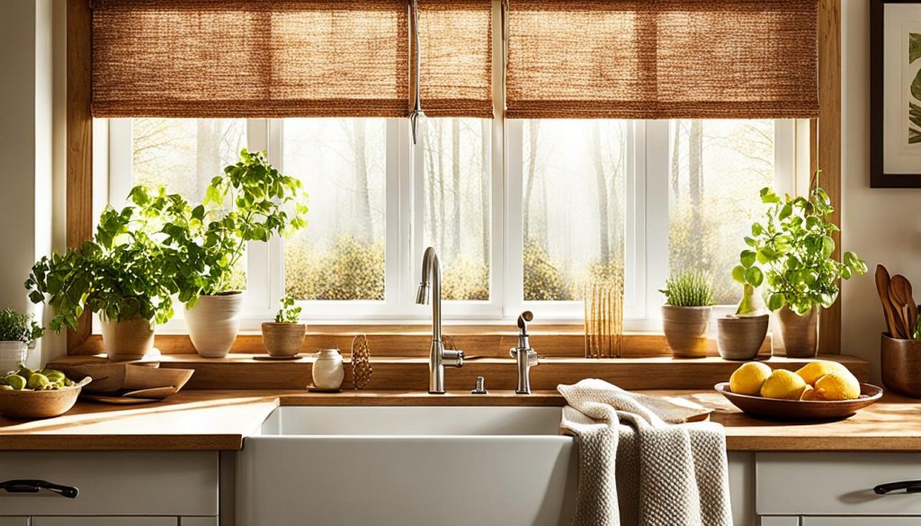 Textured kitchen curtains