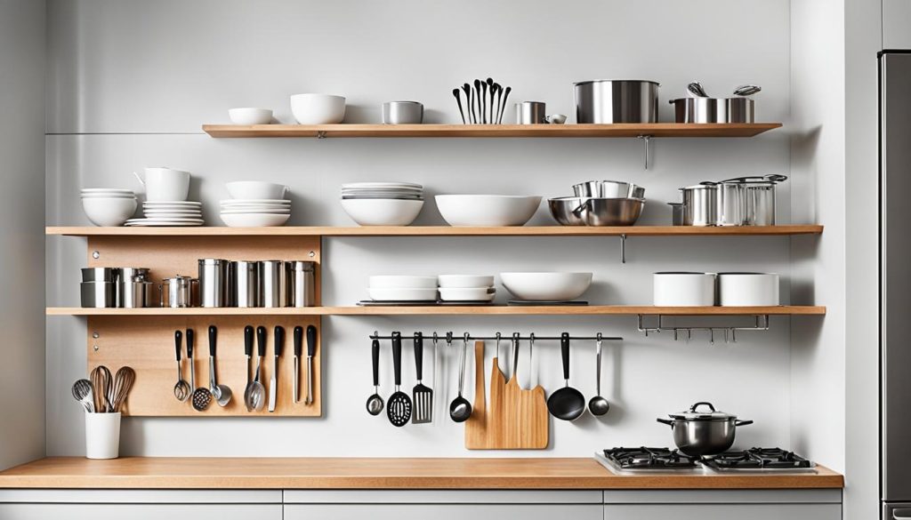 Vertical storage for kitchen utensils