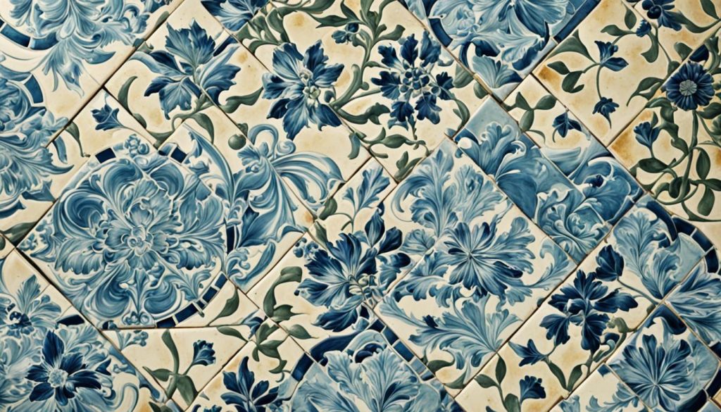 antique tile backsplash