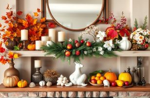 festive mantel decor