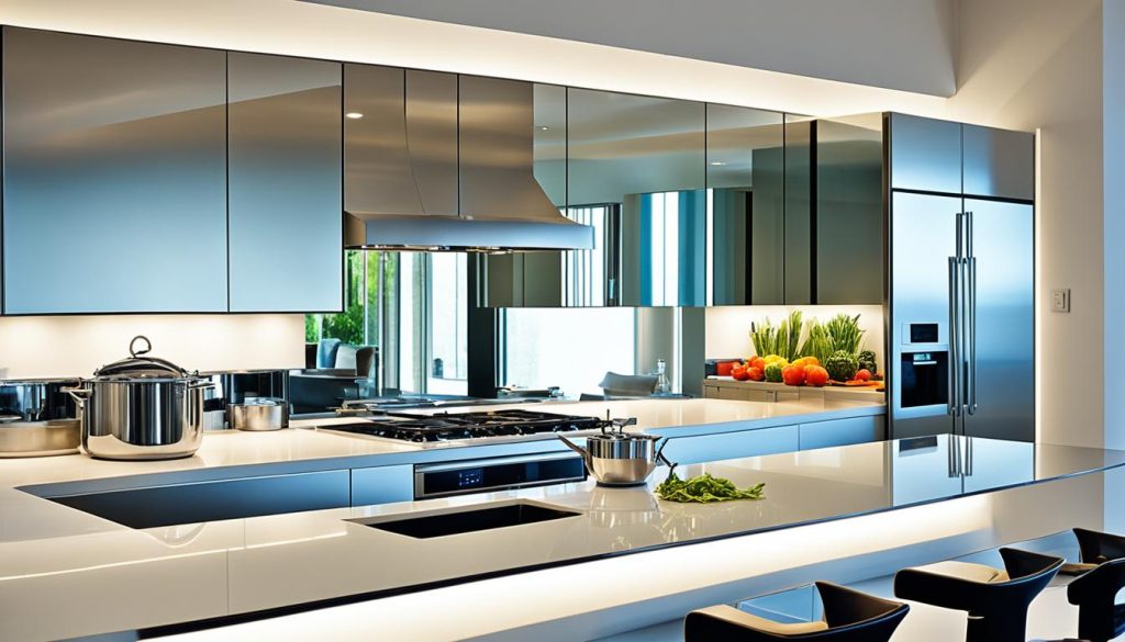 mirrored backsplash