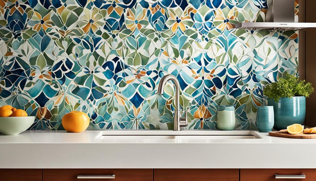 patterned tile backsplash